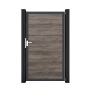 Einzeltor 'BasicLine' Universal DIN dark oak/anthrazit 100 x 180 cm