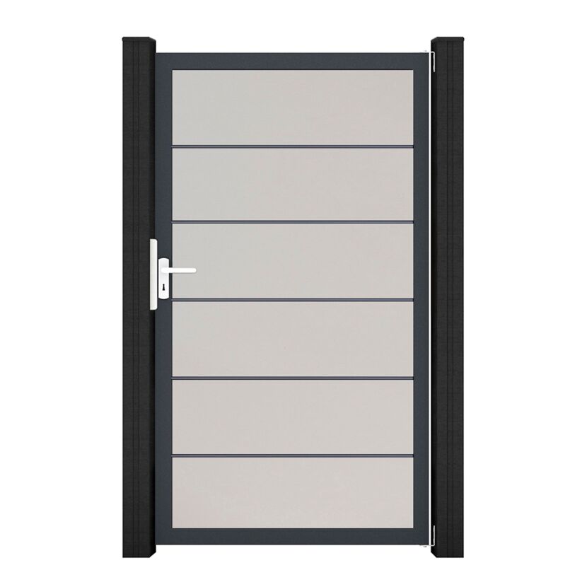 Einzeltor 'BasicLine Premium' Universal DIN weiß/anthrazit 100 x 180 cm