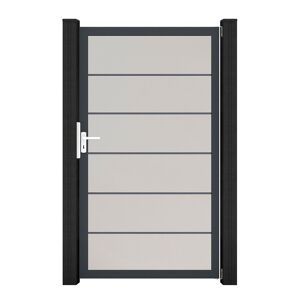 Einzeltor 'BasicLine Premium' Universal DIN weiß/anthrazit 100 x 180 cm
