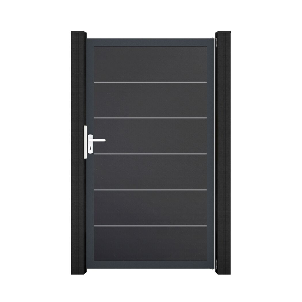 Einzeltor 'BasicLine Premium' Universal DIN anthrazit/anthrazit 100 x 180 cm