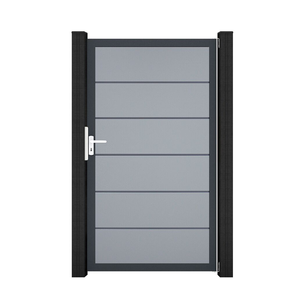 Einzeltor 'BasicLine Premium' Universal DIN silbergrau/anthrazit 100 x 180 cm