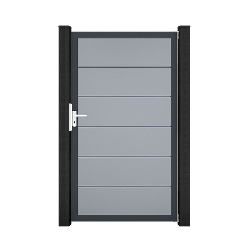Einzeltor 'BasicLine Premium' Universal DIN silbergrau/anthrazit 100 x 180 cm