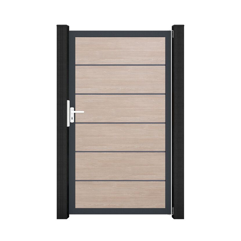 Einzeltor 'BasicLine Premium' Universal DIN Eichefarben hell/anthrazit 100 x 180 cm