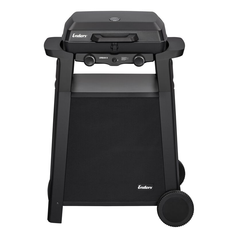 Gasgrill auf einem Trolley mit Rollen