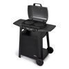 Mobiler Gasgrill mit geöffnetem Deckel