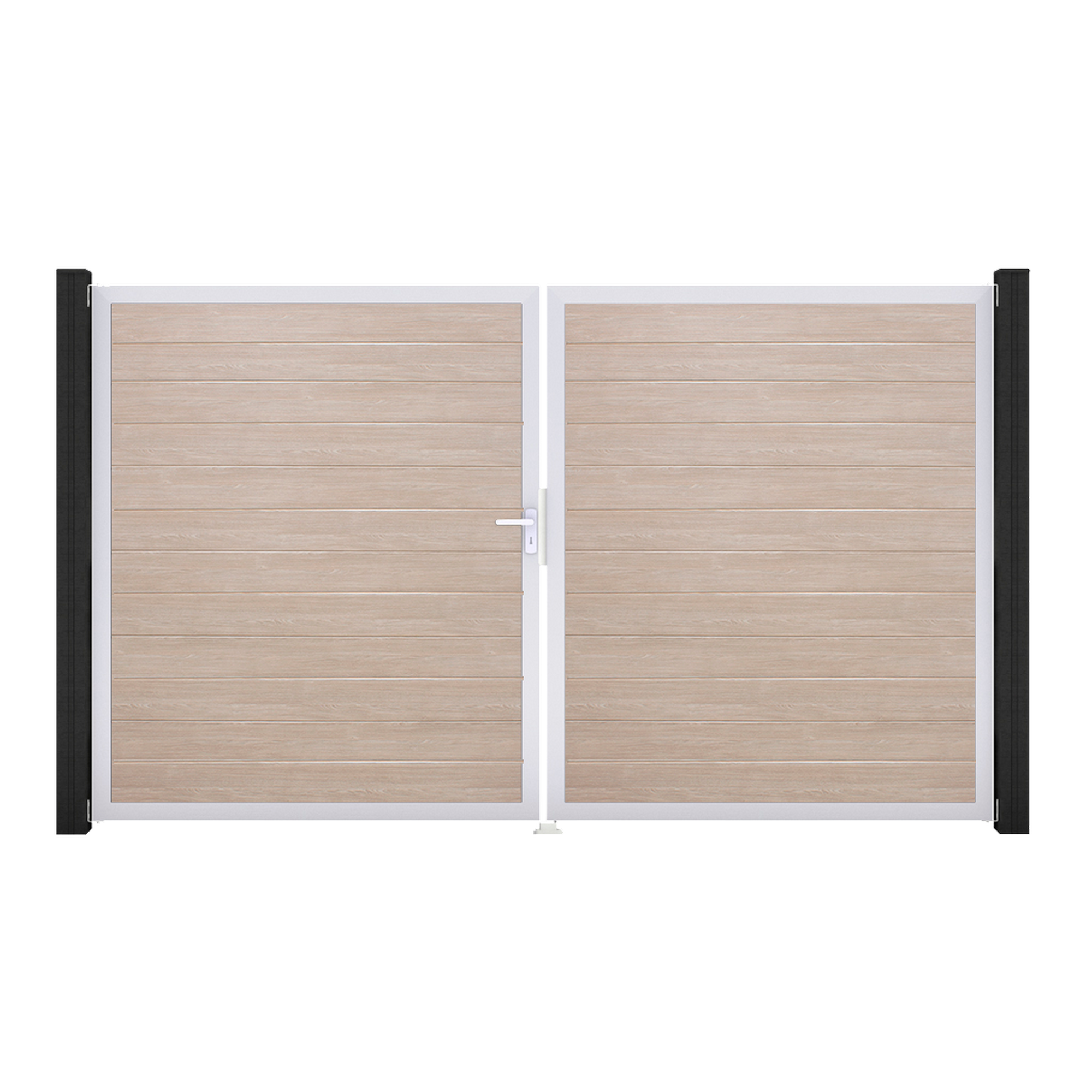 Doppeltor 'BasicLine' DIN links Eichefarben hell/silber 300 x 180 cm