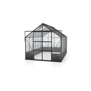 Gewächshaus 'Cassandra 9900' 257 x 385,3 x 248,9 cm schwarz Sockel Basalt