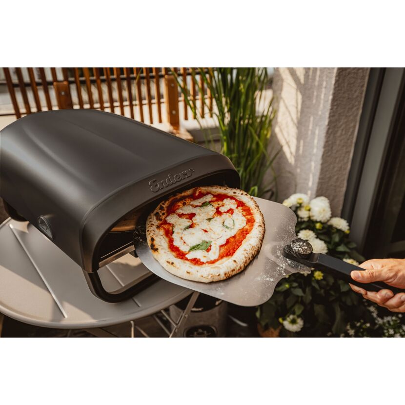 Pizzaofen 'Paco Rotato' schwarz 65 x 31 x 39 cm
