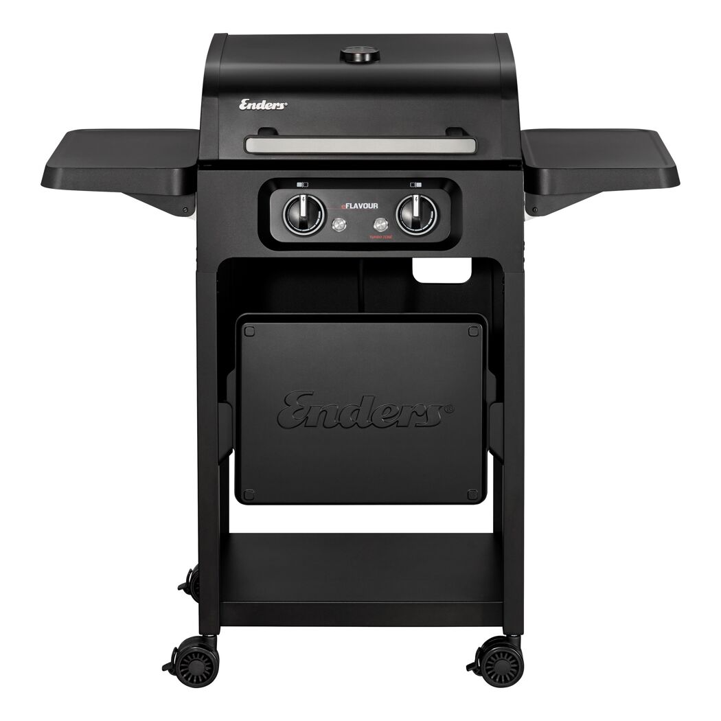 Schwarzer Enders Gasgrill mit zwei Brennern.