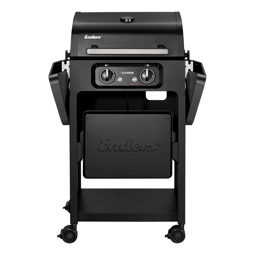 Schwarzer Enders Gasgrill mit Rollen