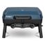 Blauer Gasgrill mit Deckel