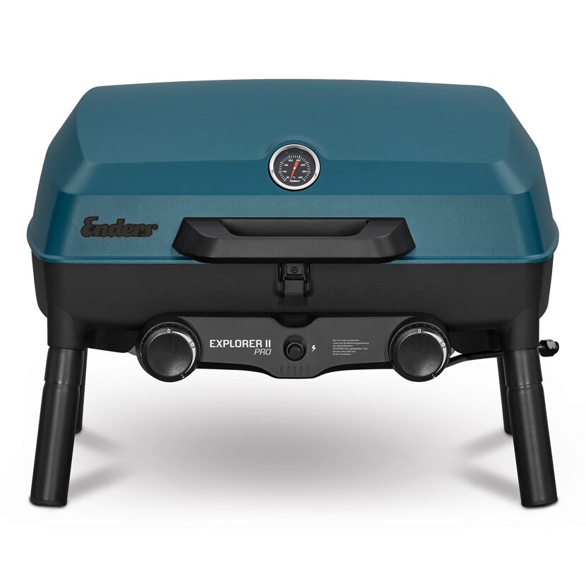 Gasgrill 'Explorer II Pro Caravon' blau/schwarz 60 x 81 x 48 cm