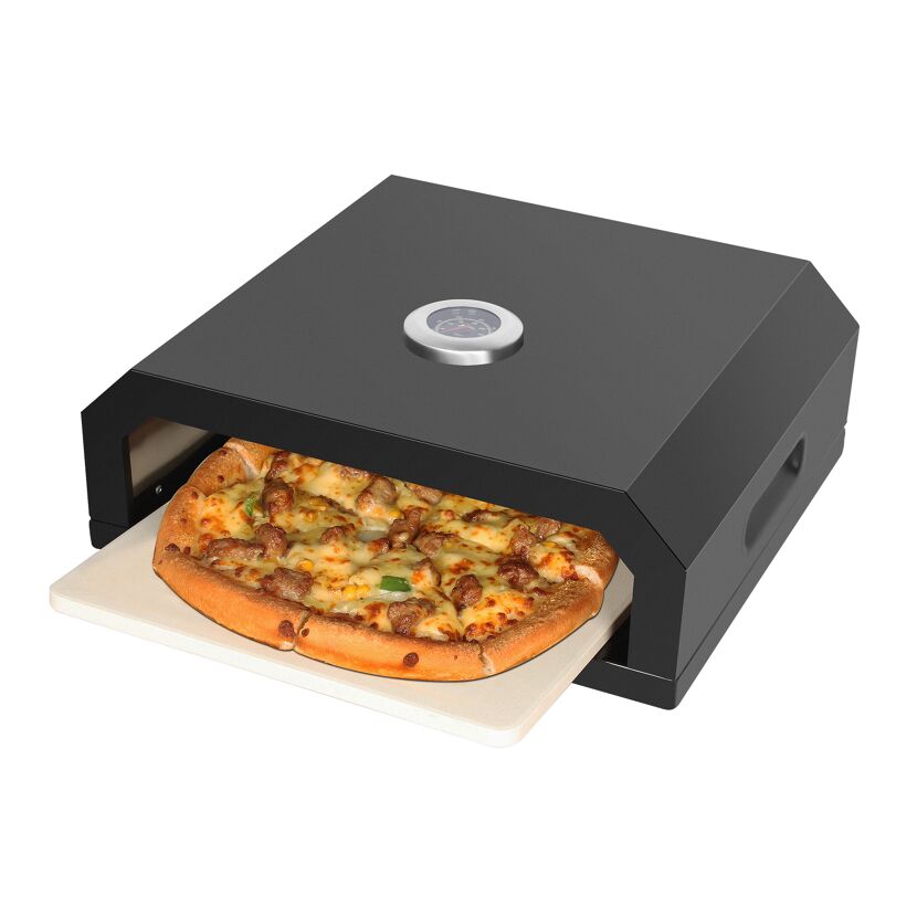 Pizzaaufsatz 'Neapel' Stahl schwarz pulverbeschichtet 40 x 15 x 35 cm
