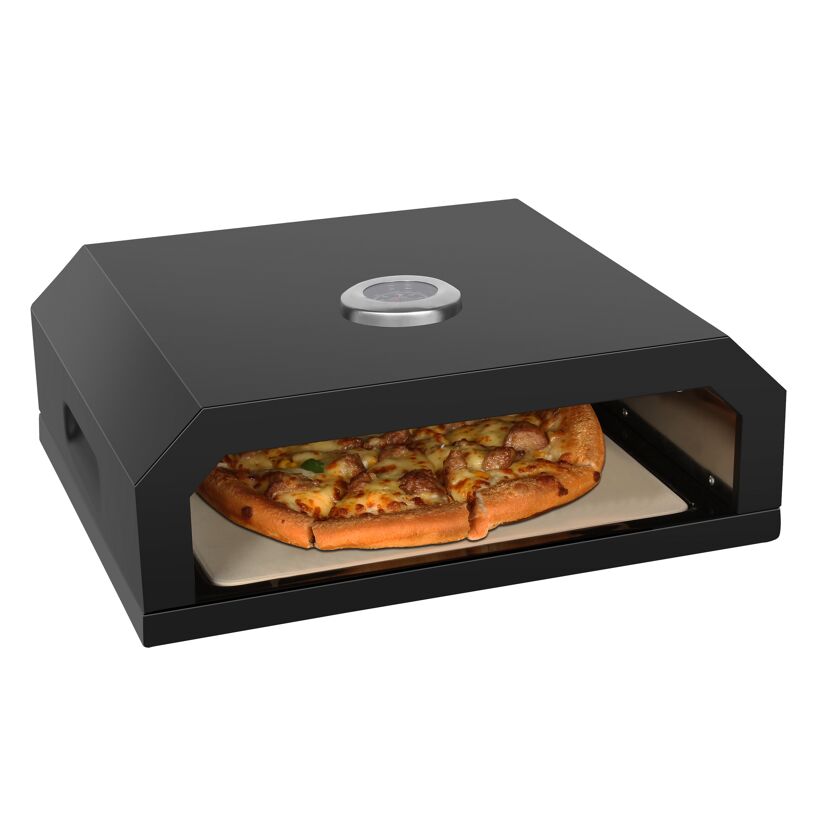 Pizzaaufsatz 'Neapel' Stahl schwarz pulverbeschichtet 40 x 15 x 35 cm