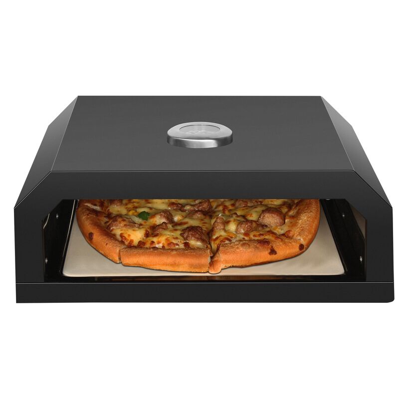 Pizzaaufsatz 'Neapel' Stahl schwarz pulverbeschichtet 40 x 15 x 35 cm