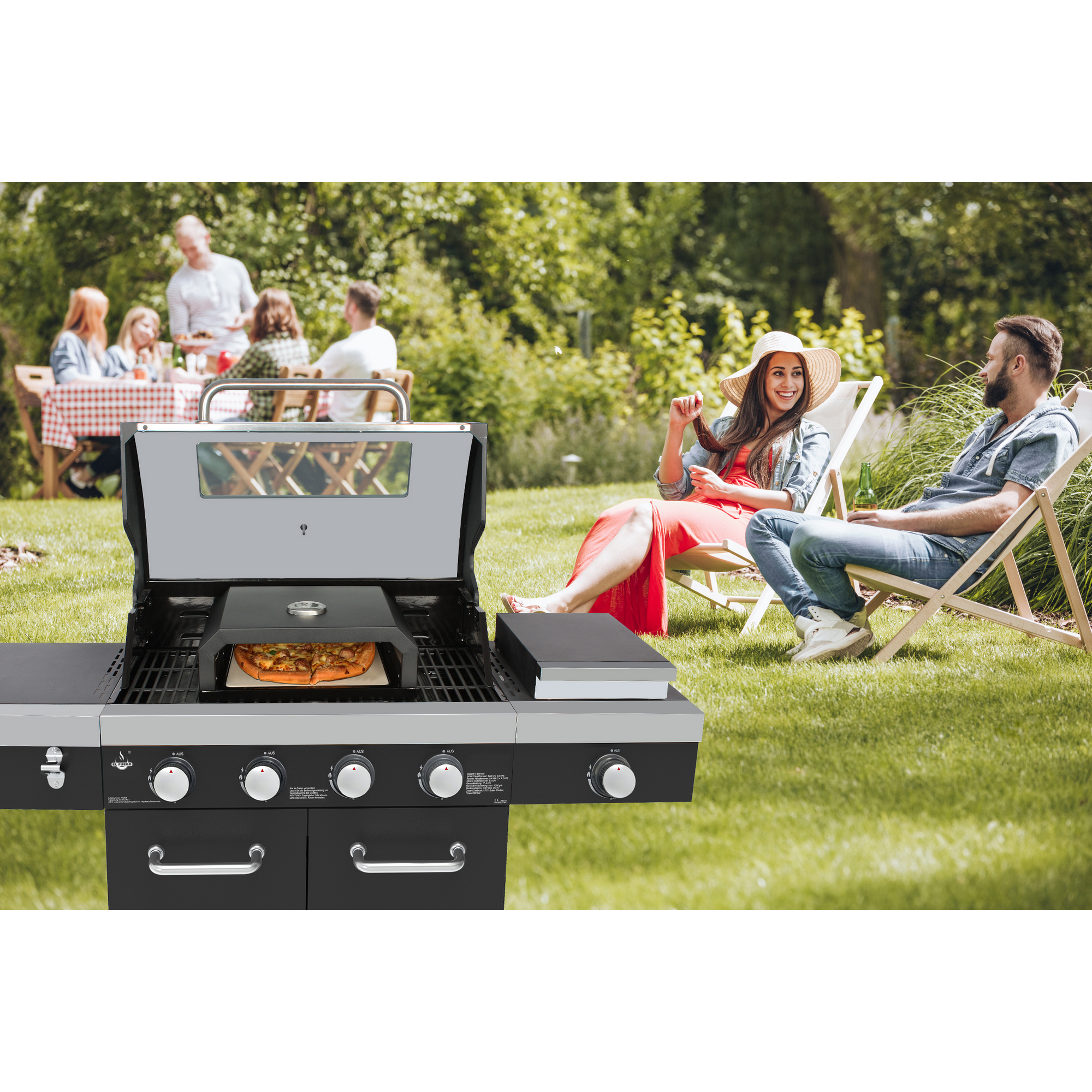 Pizzaaufsatz 'Neapel' Stahl schwarz pulverbeschichtet 40 x 15 x 35 cm