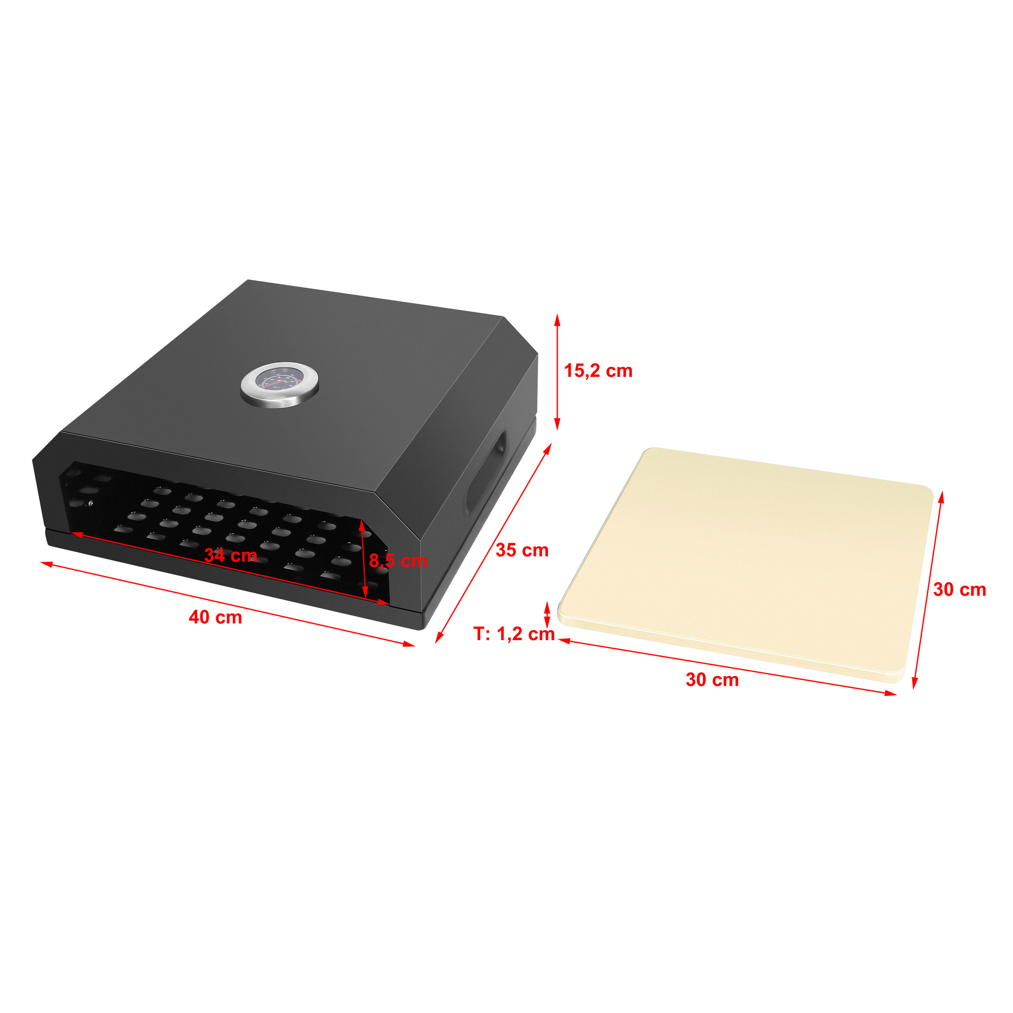 Pizzaaufsatz 'Neapel' Stahl schwarz pulverbeschichtet 40 x 15 x 35 cm