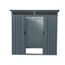 Grauer Metall Gartenschrank