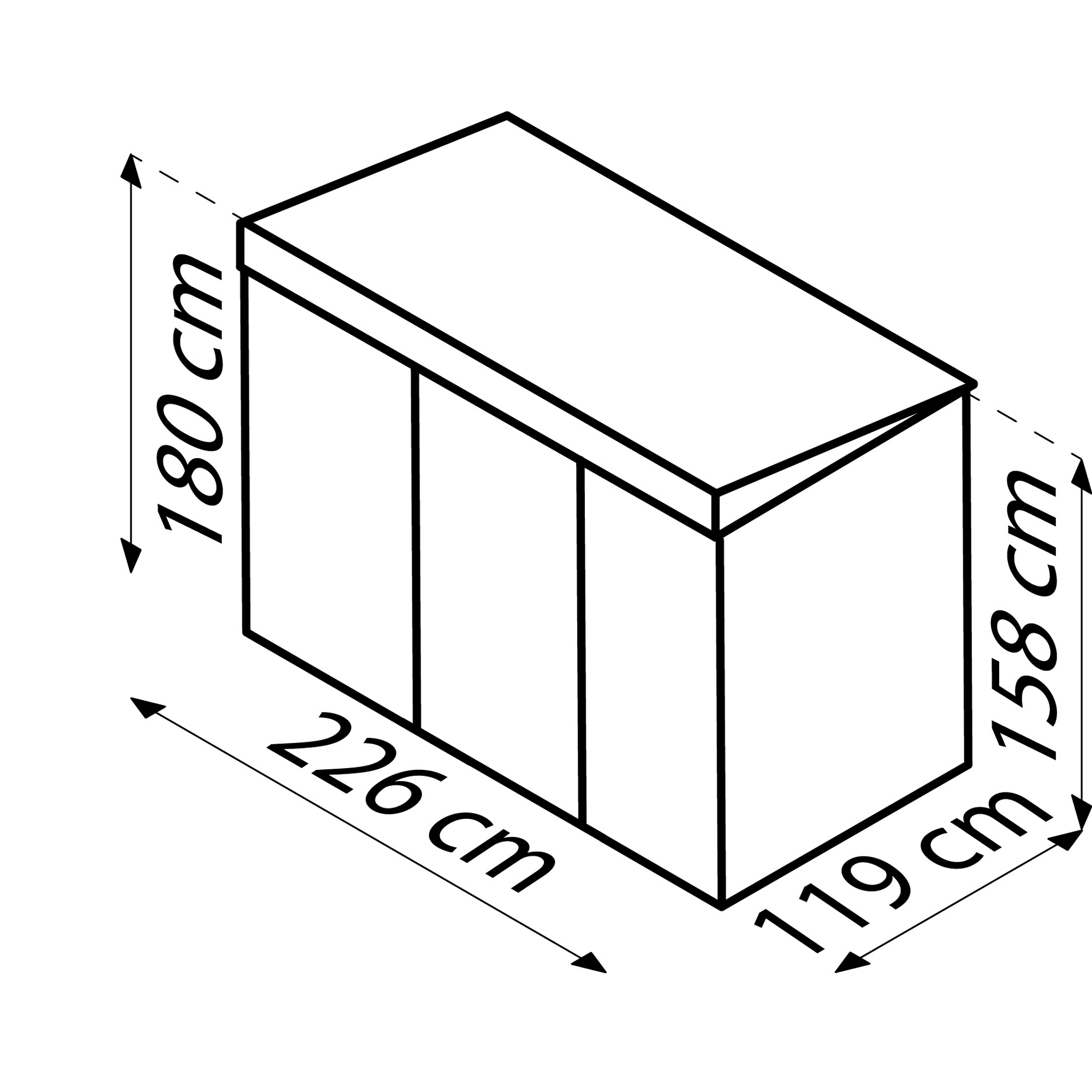 Gerätehaus 'Lüttich 84' anthrazit 238 x 132 x 180 cm + product picture