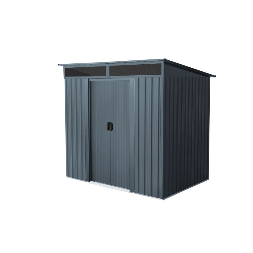 Graues Gartenhaus aus Metall
