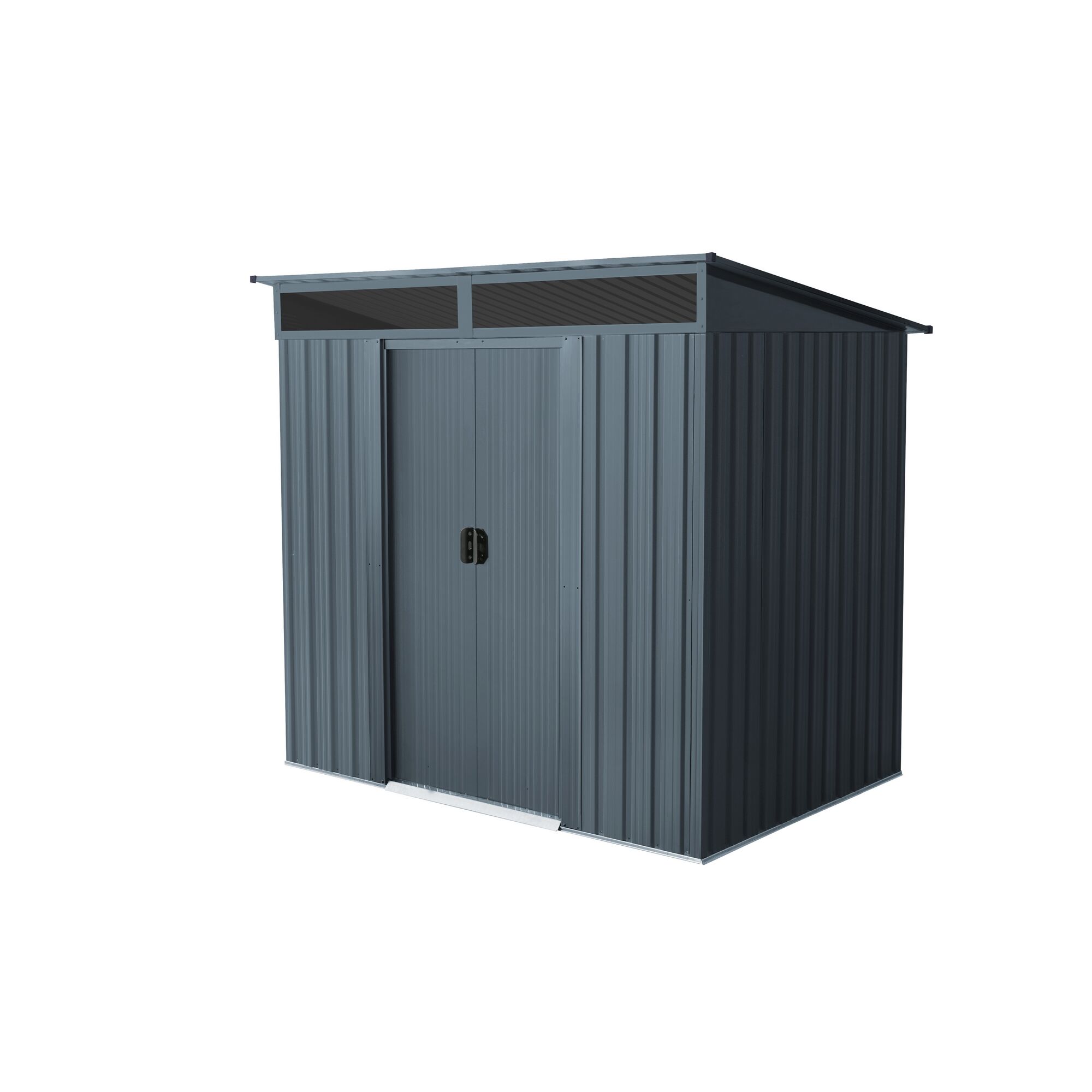 Graues Gartenhaus aus Metall