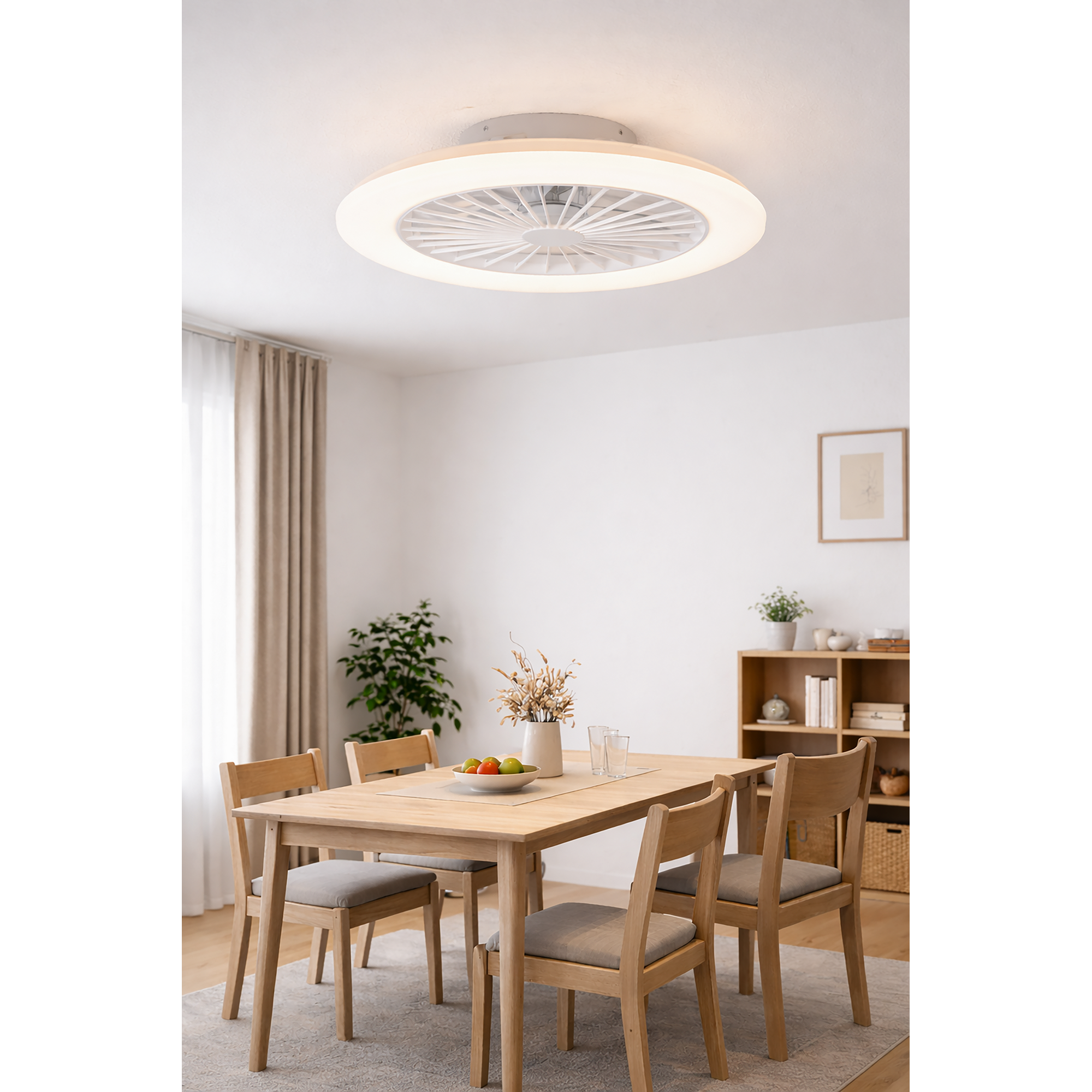 Deckenleuchte mit Ventilator weiß Ø 50 × 14,5 cm