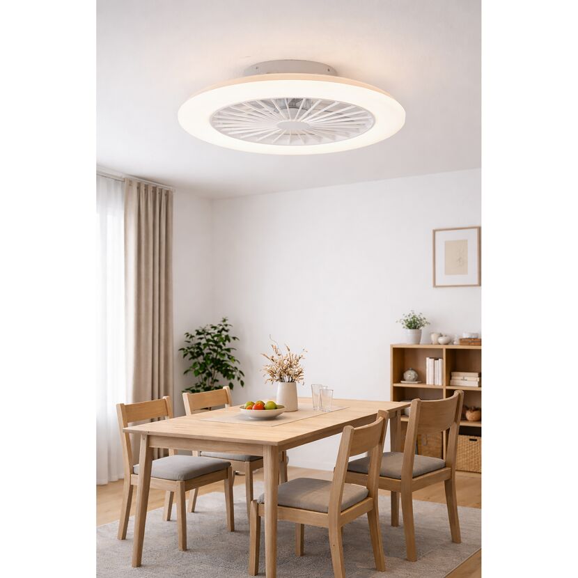 Deckenleuchte mit Ventilator weiß Ø 50 × 14,5 cm