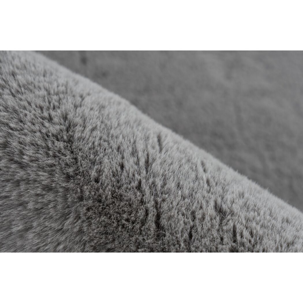 Kunstfell-Teppich 'Emotion' grau 80 x 150 cm