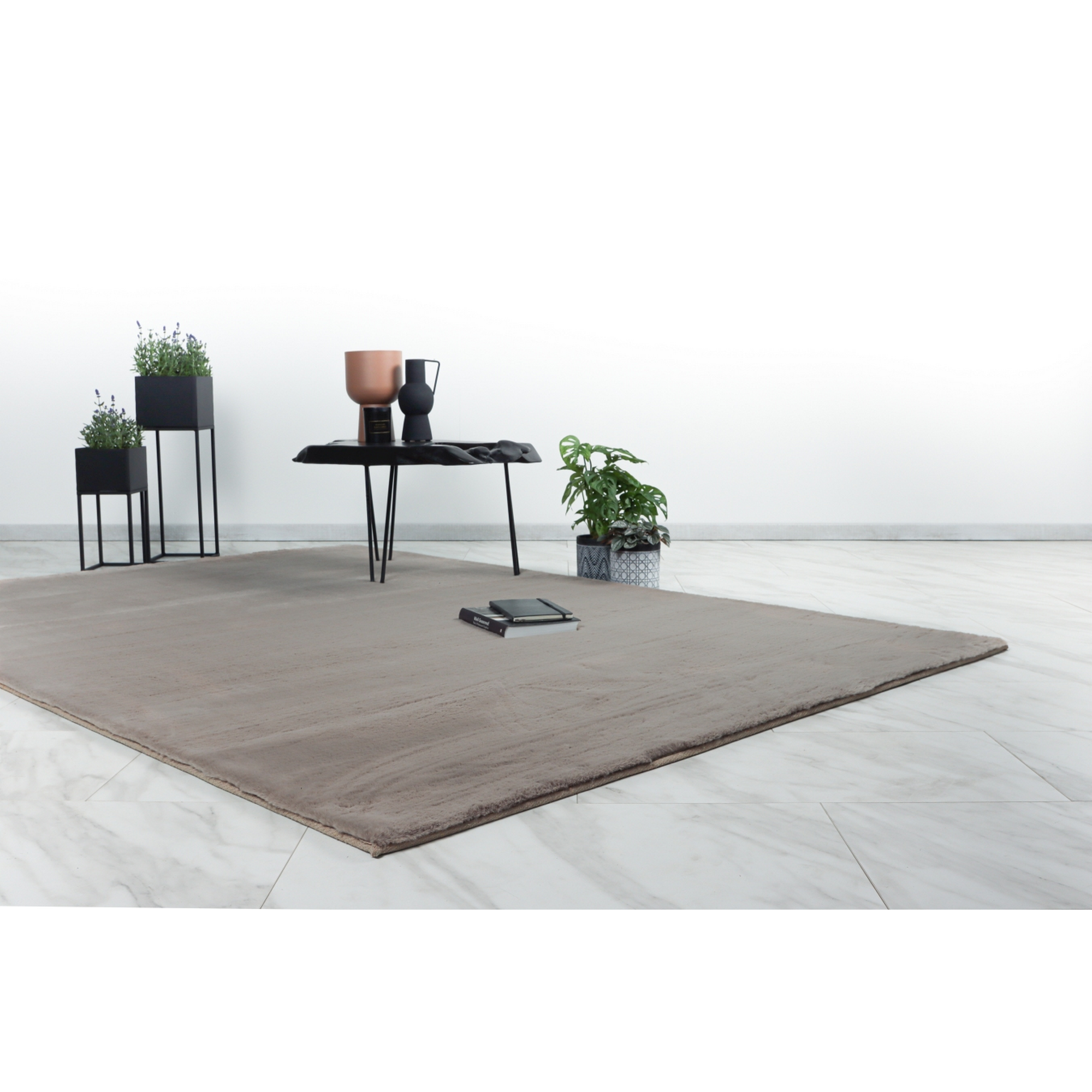 Kunstfell-Teppich 'Emotion' taupe 120 x 170 cm