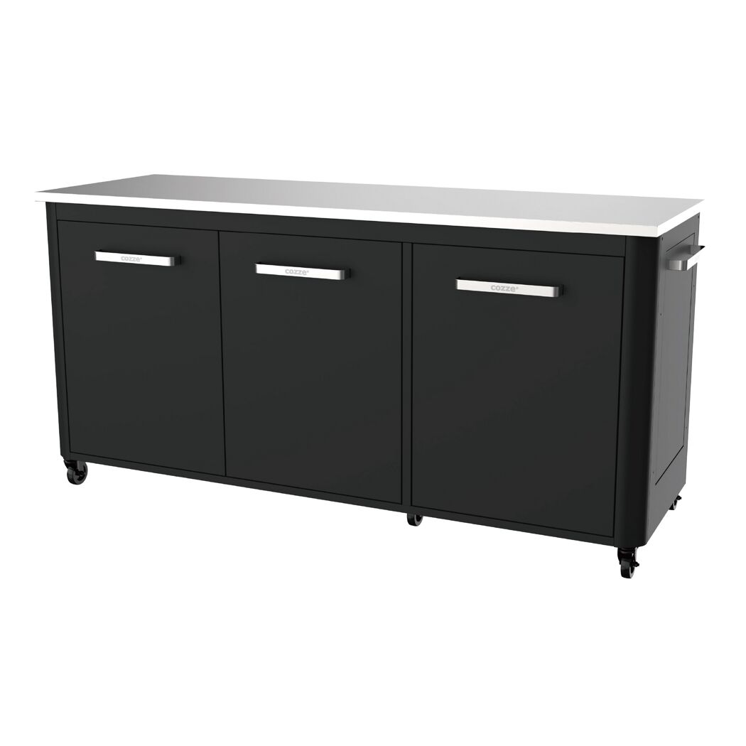 Outdoorküche Edelstahl schwarz 180 x 90 x 67 cm