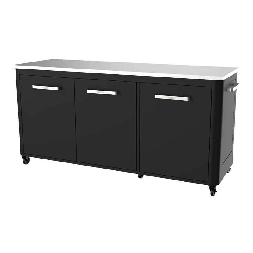 Outdoorküche Edelstahl schwarz 180 x 90 x 67 cm