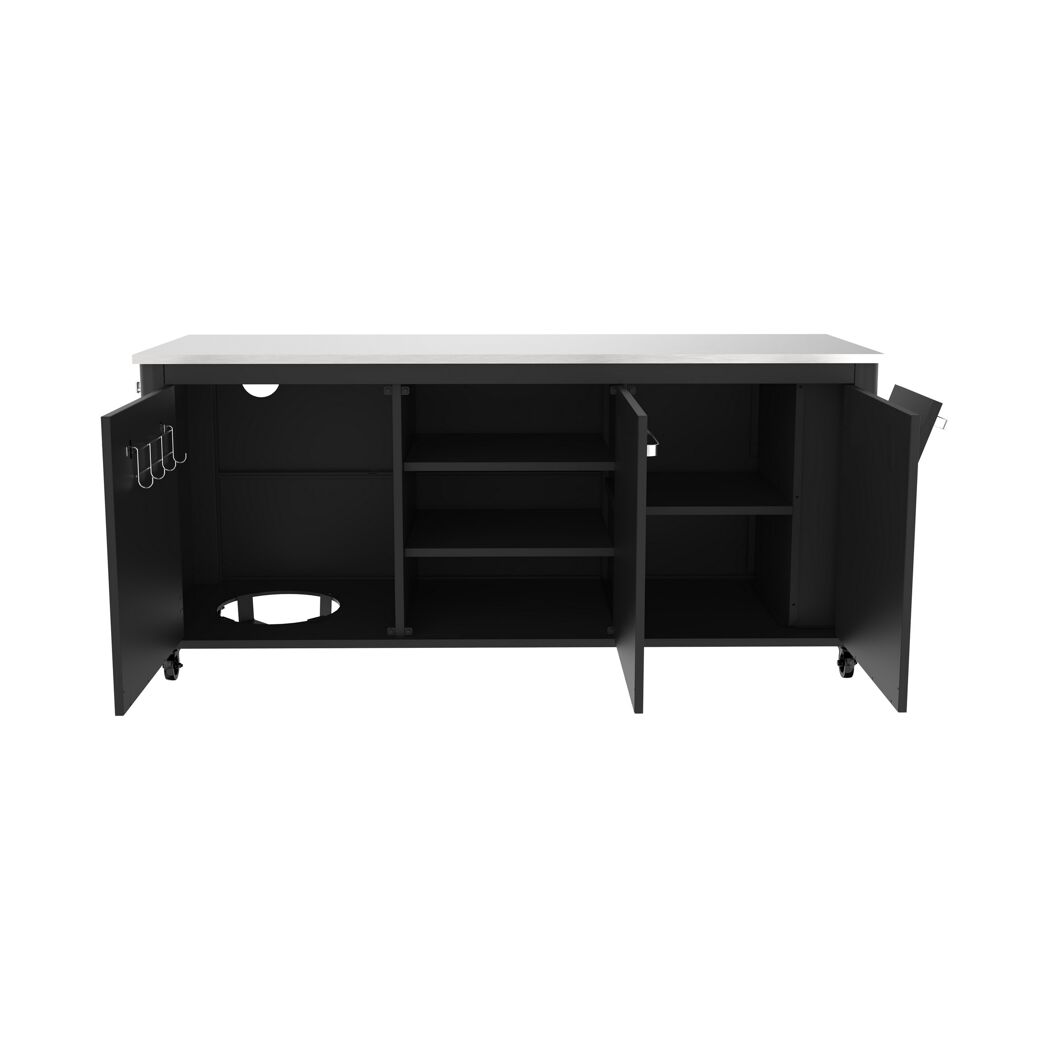 Outdoorküche Edelstahl schwarz 180 x 90 x 67 cm