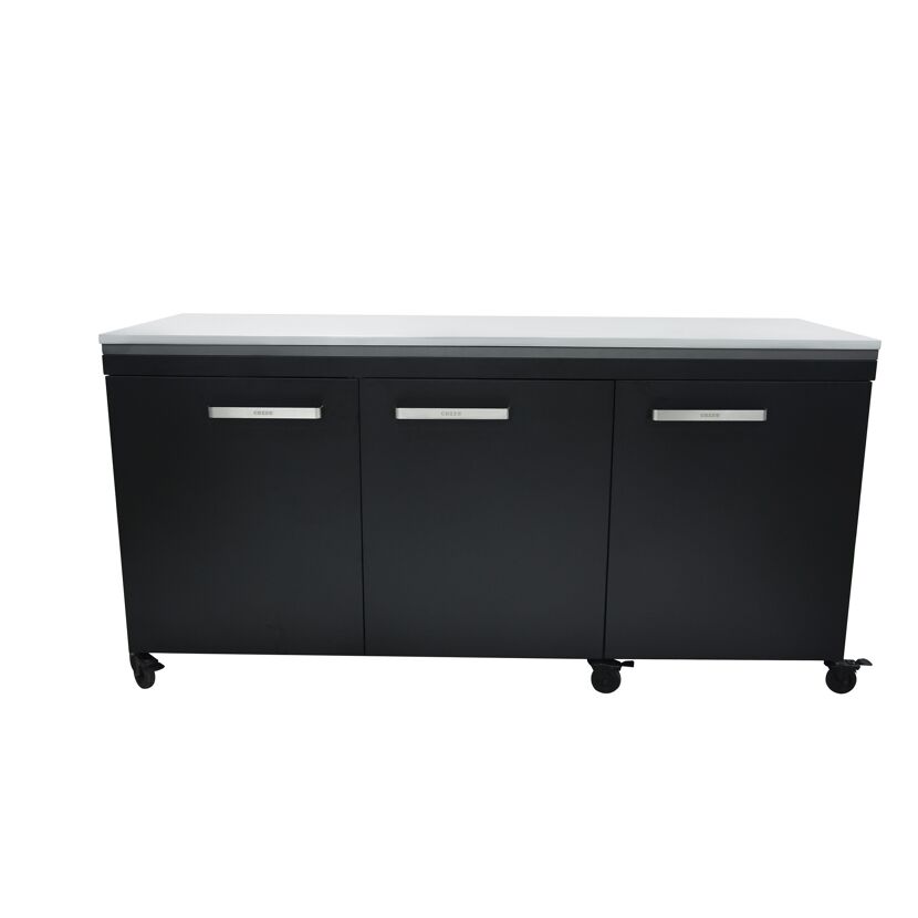 Outdoorküche Edelstahl schwarz 180 x 90 x 67 cm