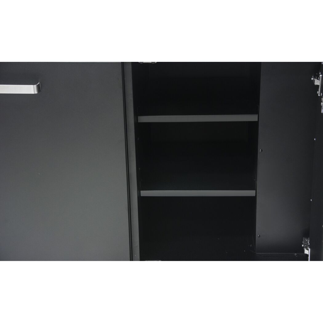Outdoorküche Edelstahl schwarz 180 x 90 x 67 cm