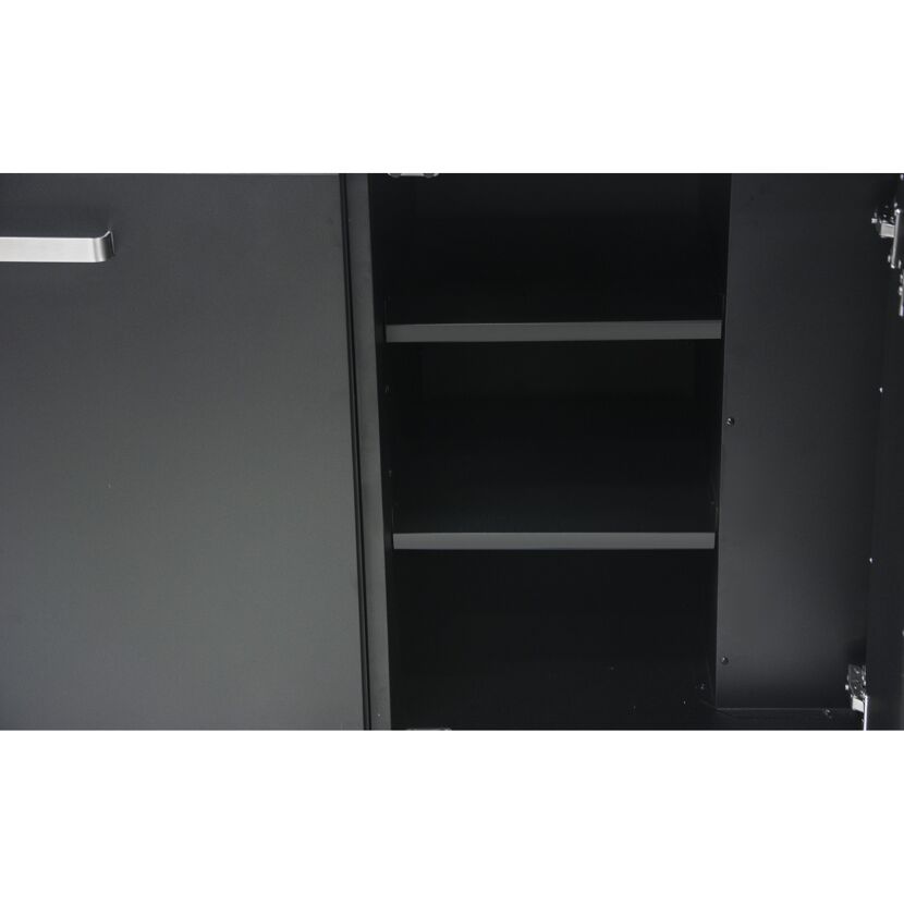 Outdoorküche Edelstahl schwarz 180 x 90 x 67 cm