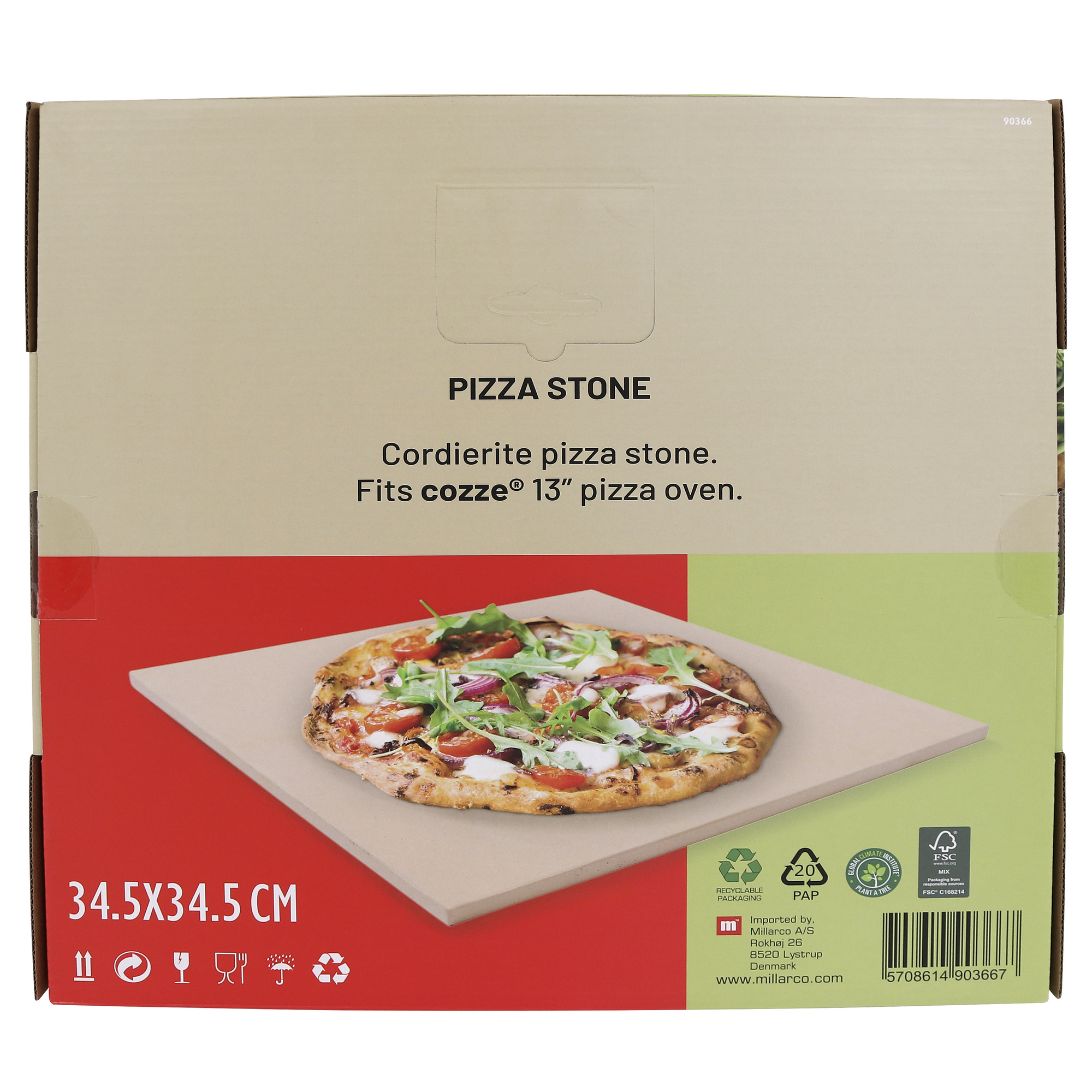 Pizzastein 34,5 × 1 x 34,5 cm + product picture