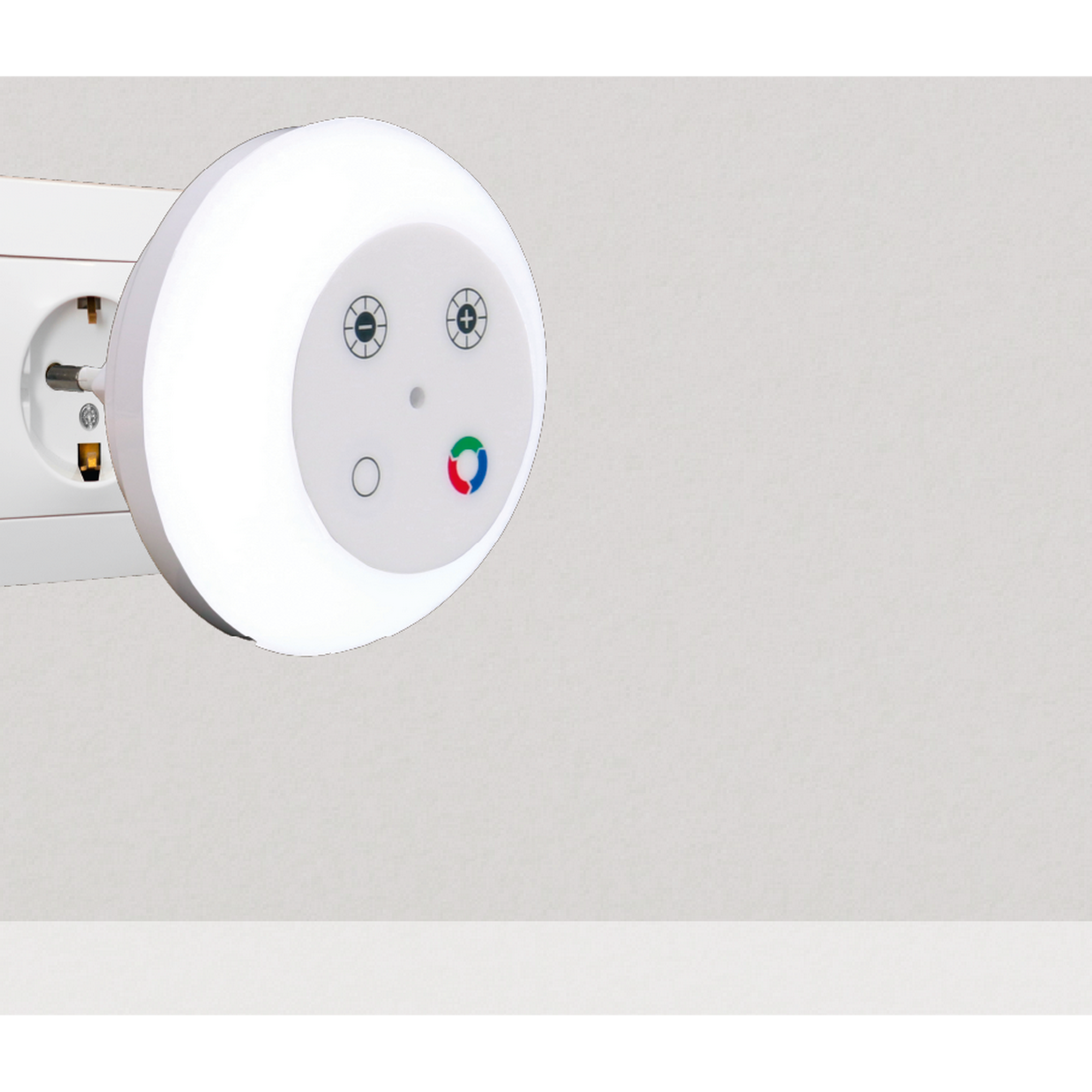 LED-Nachtlicht weiß Ø 8 cm, mit Farbwechsler