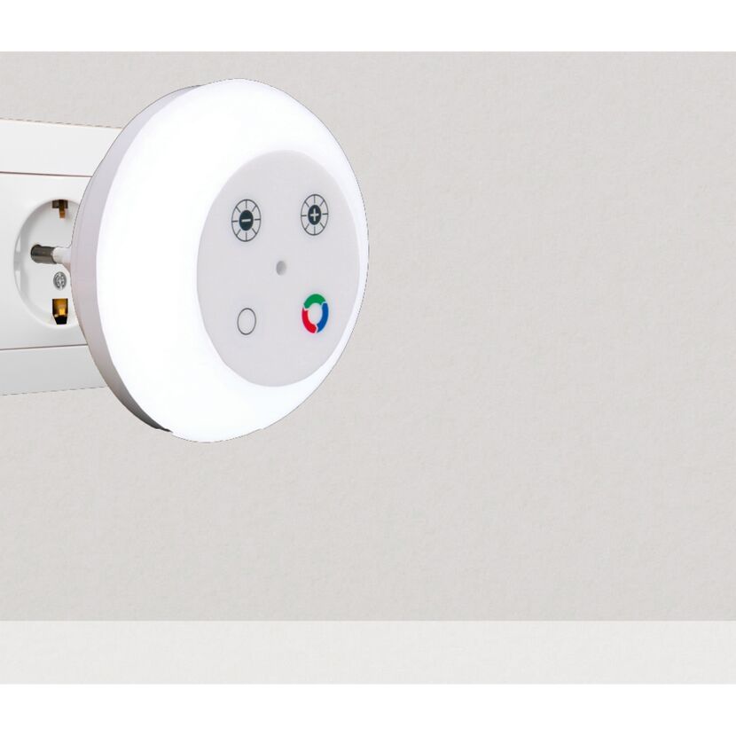 LED-Nachtlicht weiß Ø 8 cm, mit Farbwechsler