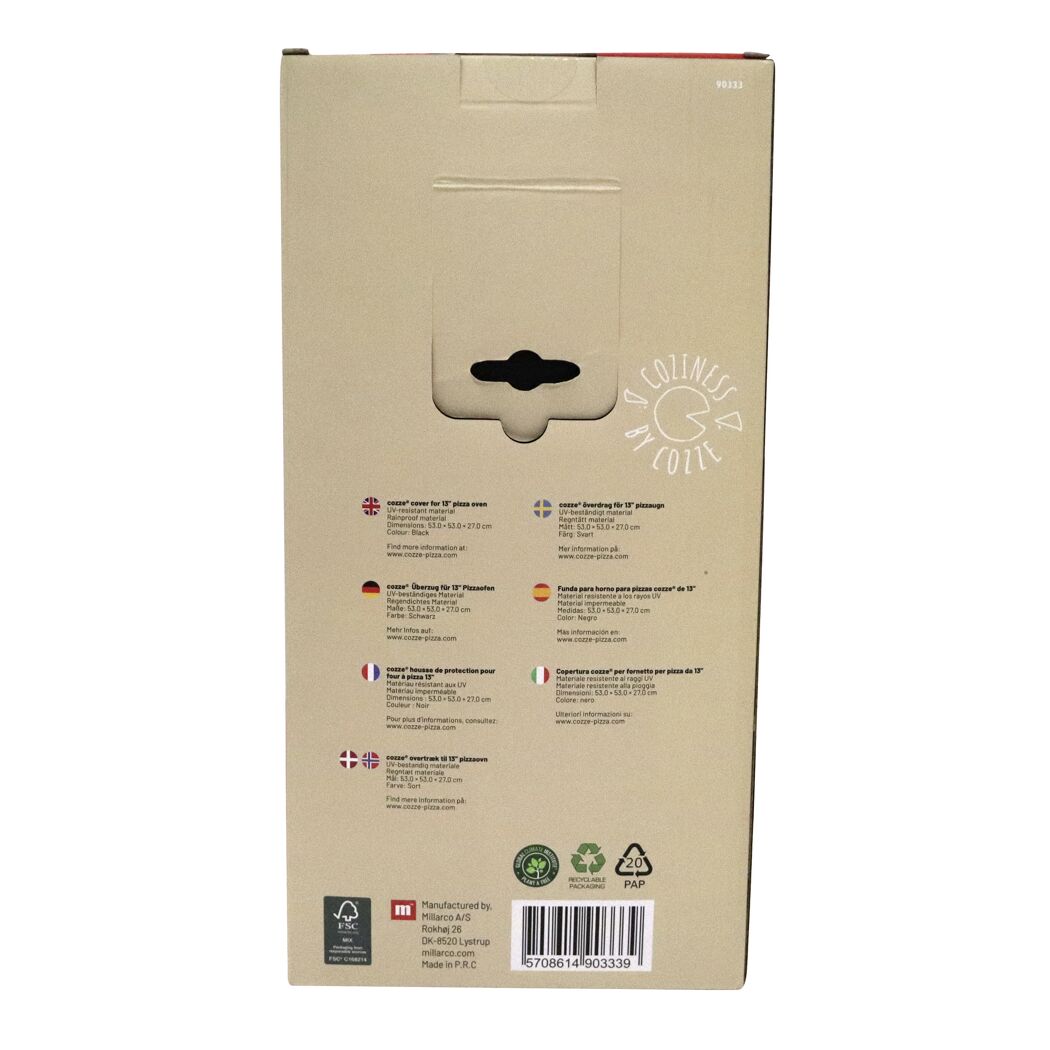 Abdeckung für 13" Pizzaofen 180 x 55 x 358 cm