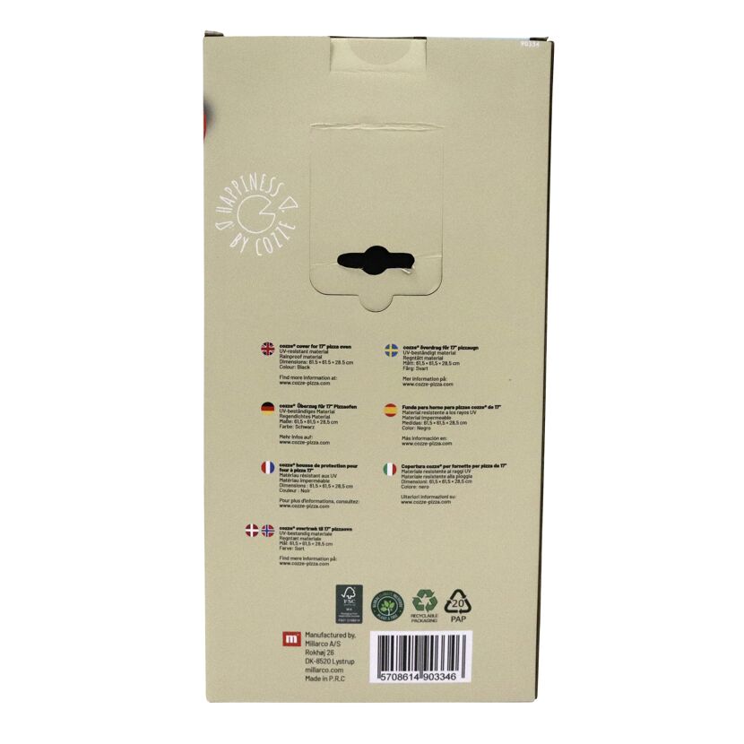 Abdeckung für 17“ Pizzaofen, E300 und 500-Serie 180 x 55 x 358 cm
