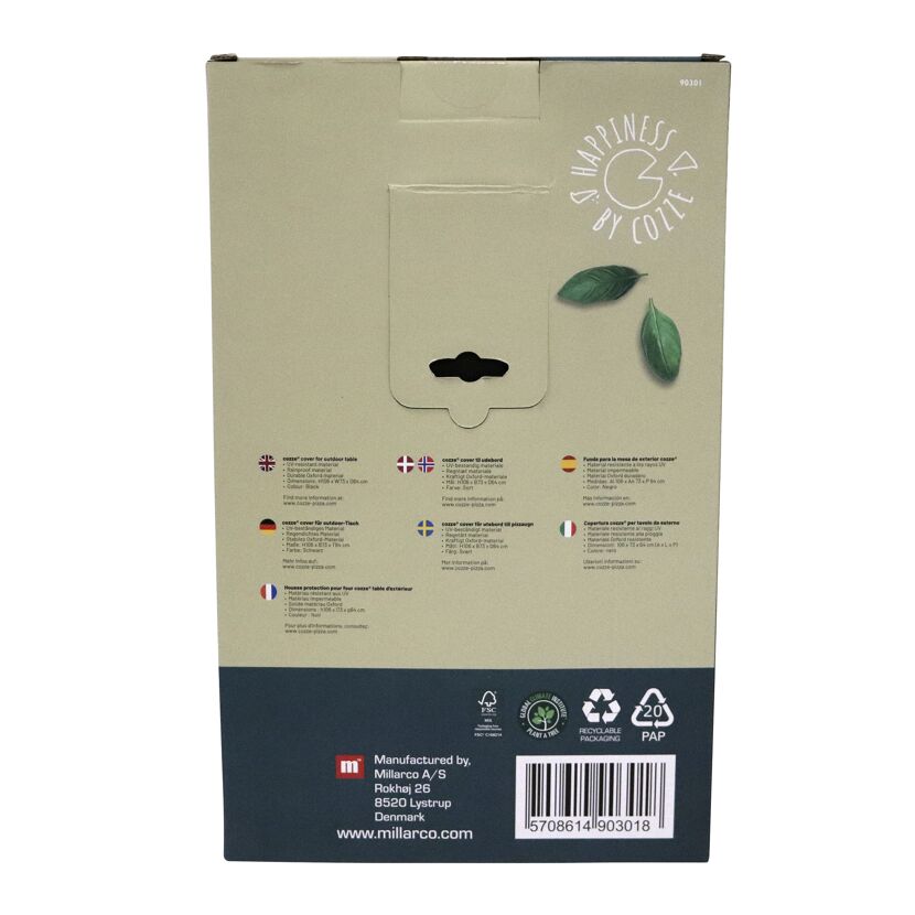 Abdeckung für Pizzaofen oder Planchagrill schwarz 225 x 86 x 360 cm
