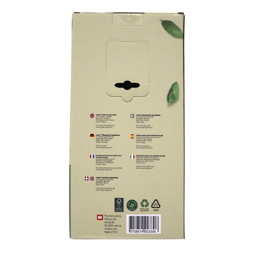 Abdeckung für Gasflasche 10 kg schwarz 300 x 28 x 30 cm
