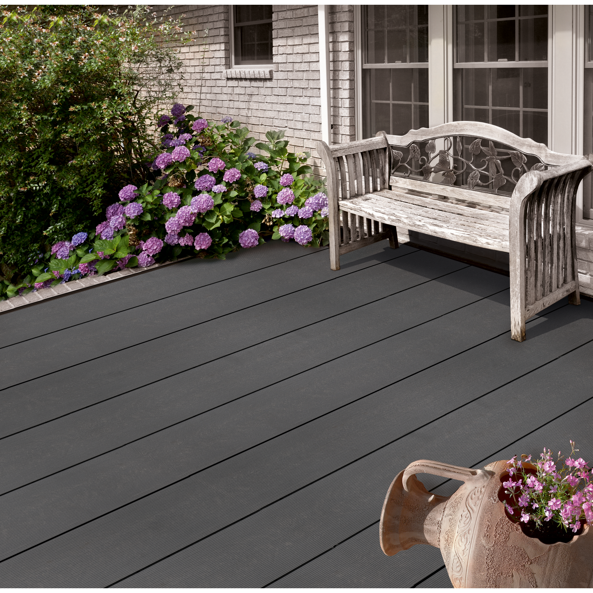 Terrassendiele 'Xtra' WPC Steingrau 400 x 14,5 x 20 cm