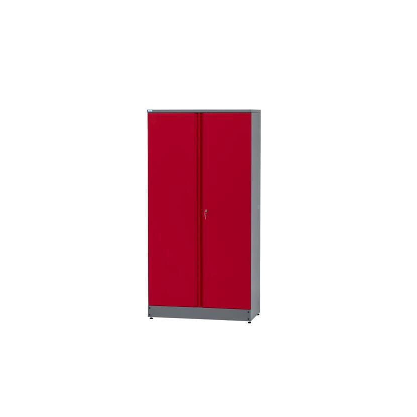 Hochschrank 2-Türig mit 4 Fachböden dunkelrot 91 x 180 x 45 cm