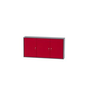 Hängeschrank 3-Türig mit 4 Fachböden dunkelrot 120 x 60 x 20 cm