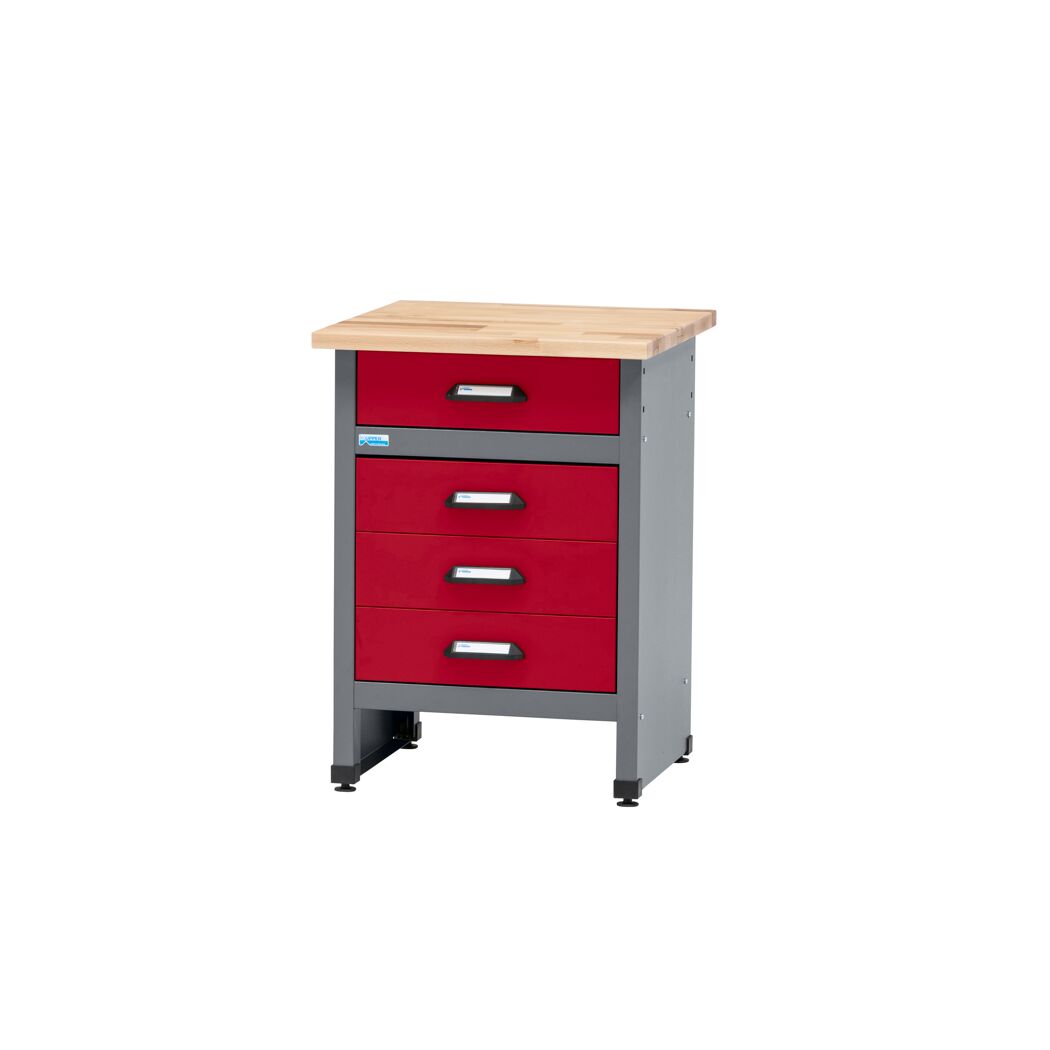 Werkbank mit 4 Schubladen dunkelrot 60 x 84 x 60 cm