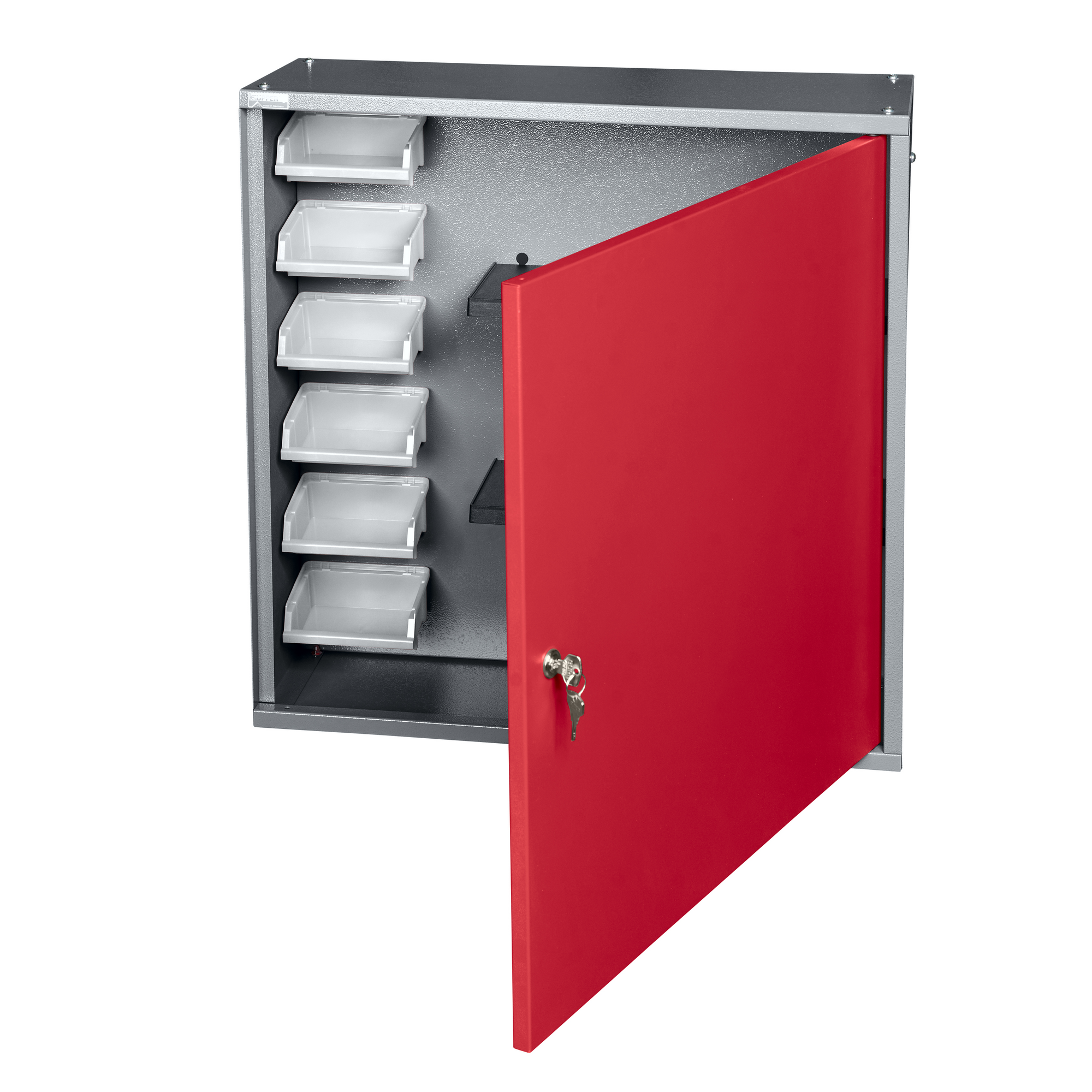 Hängeschrank Eintürig mit 6 Sichtboxen dunkelrot 60 x 60 x 20 cm