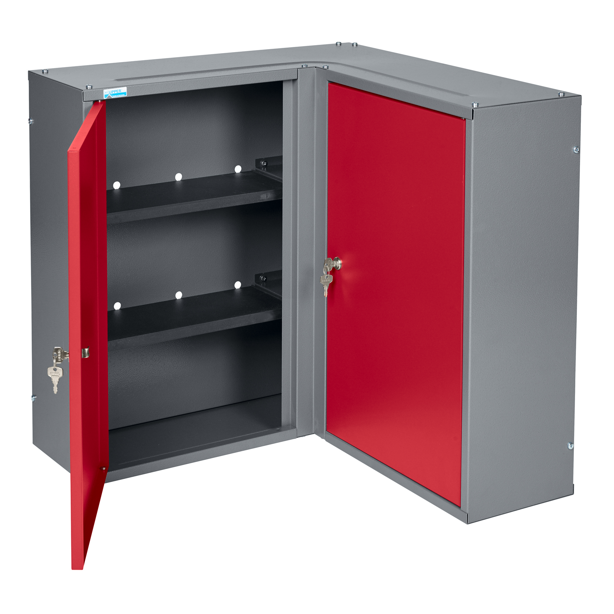 Eck-Hängeschrank 2-Türig mit 4 Fachböden dunkelrot 60 x 60 x 60 cm