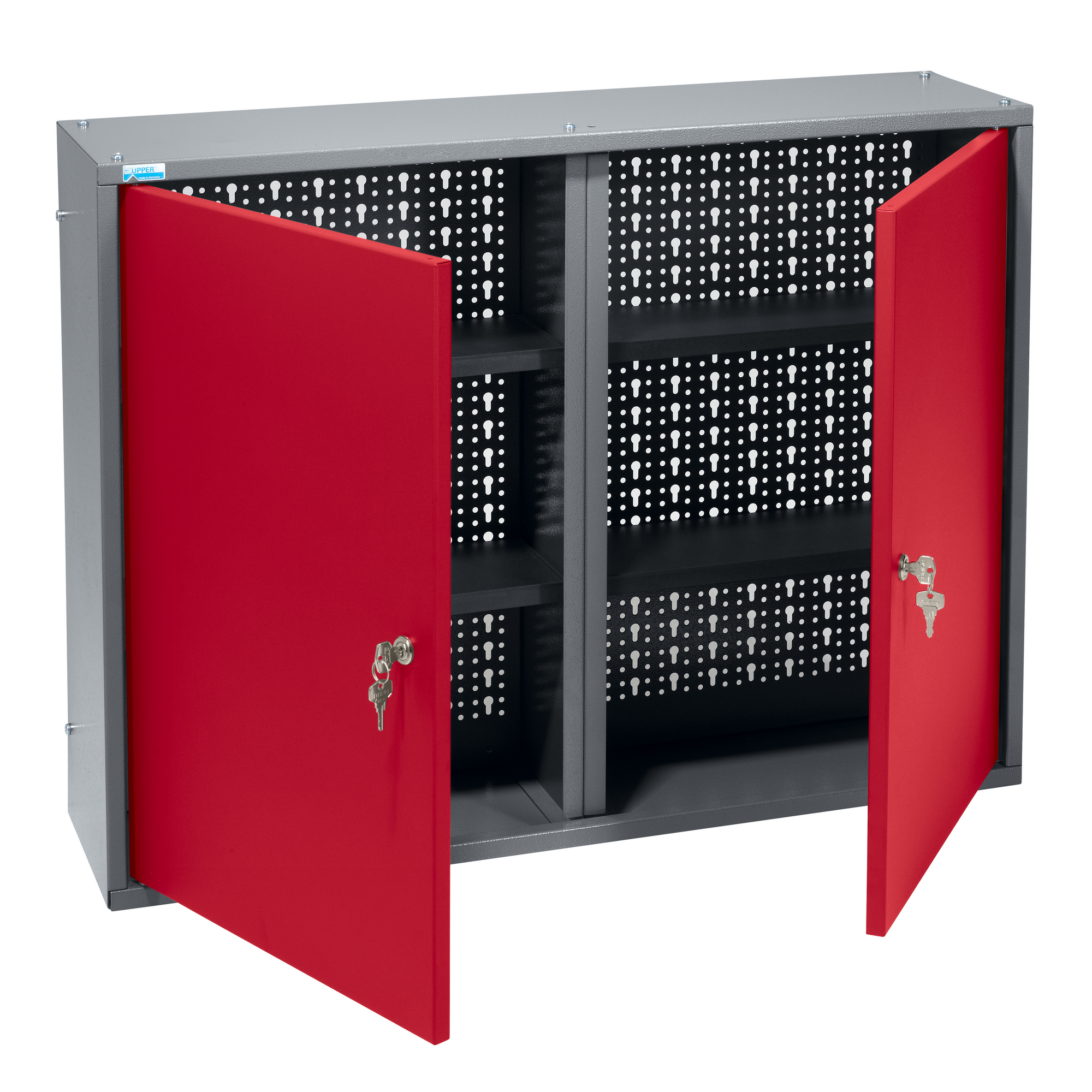 Hängeschrank 2-Türig mit 4 Fachböden dunkelrot 80 x 60 x 20 cm
