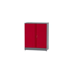 Hochschrank 2-Türig mit 3 Fachböden dunkelrot 91 x 110 x 45 cm